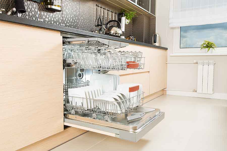 Dishwasher in a kitchen