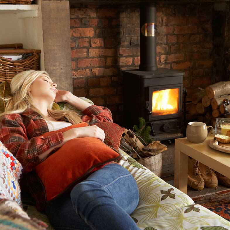 Woman asleep on chair