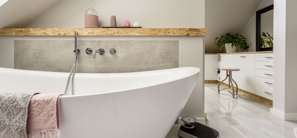 Bath in bathroom
