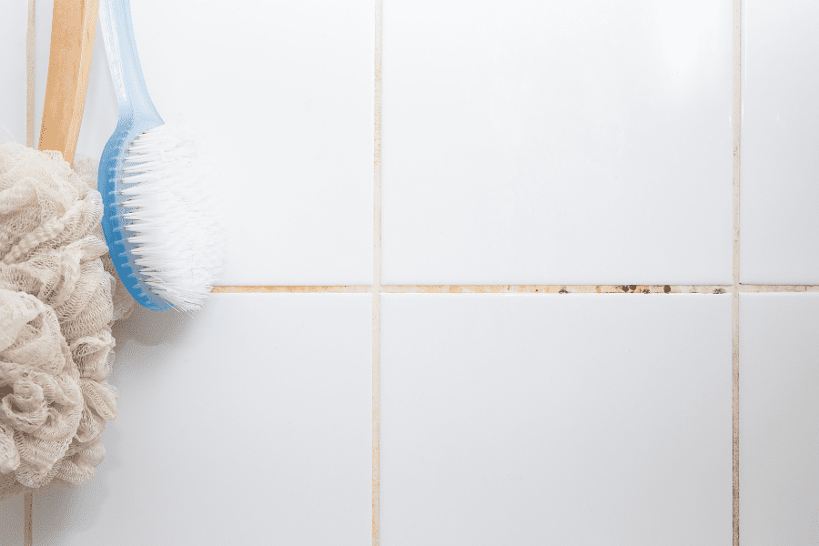 Mould on grout before mould removal