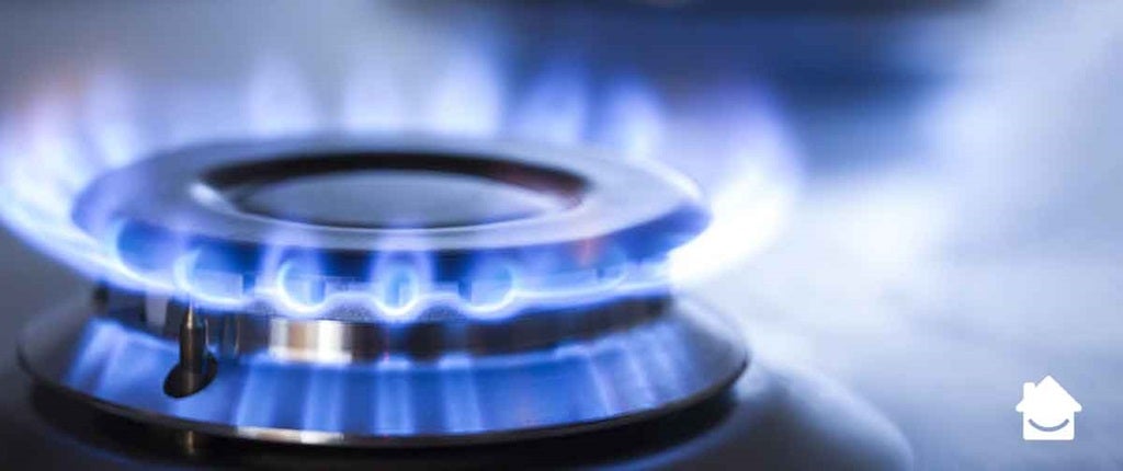 A as burner with a blue flame