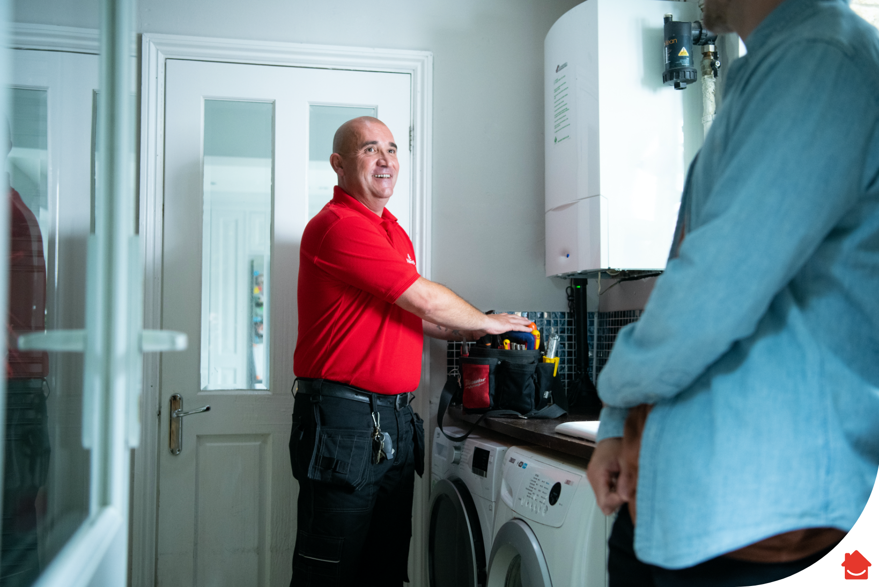 HomeServe engineer fixing a boiler issue