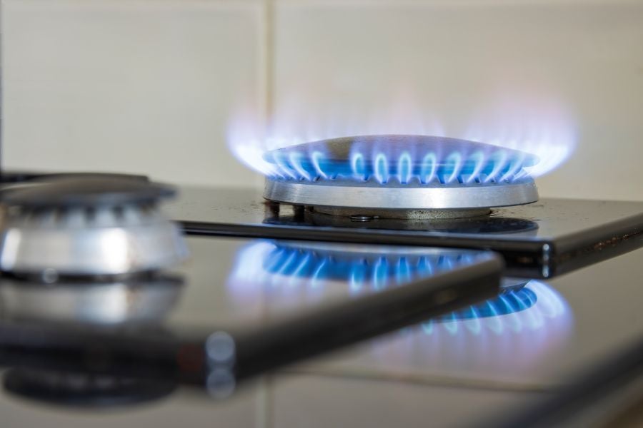An ignited gas hob