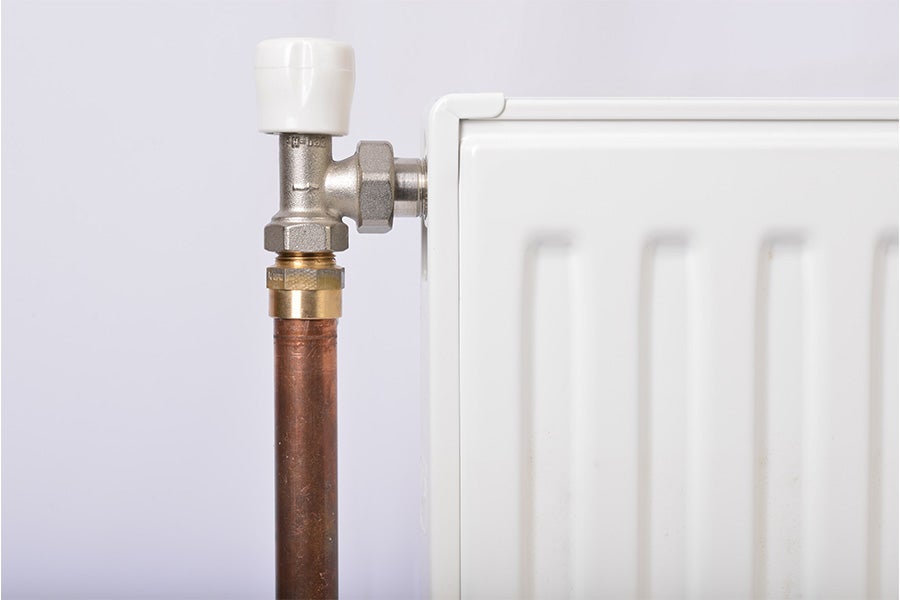 Radiator heating pipe which would be covered by boiler and central heating cover