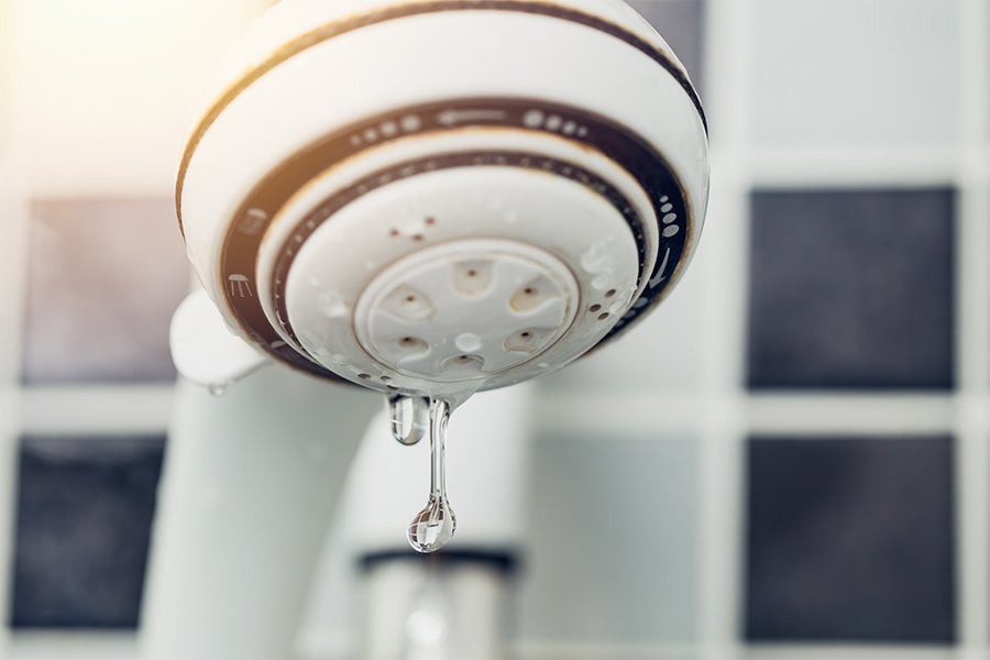 A leaking shower head.
