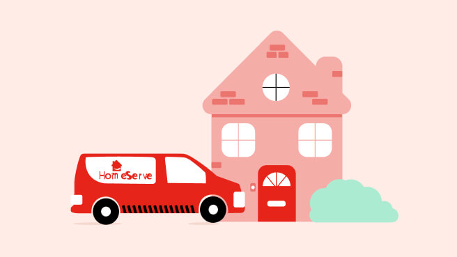 A HomeServe van arriving at a customer's home.