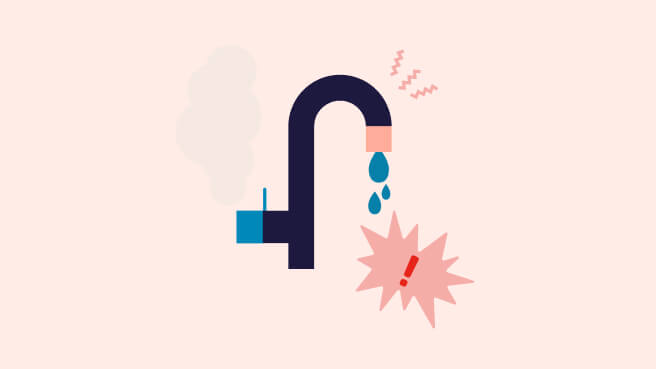 Graphic of a broken tap.