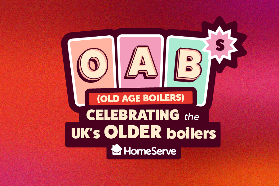 A logo on a red background reading OAB's (old age boilers). Celebrating the UK's older boilers