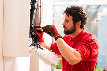 Engineer working on a boiler