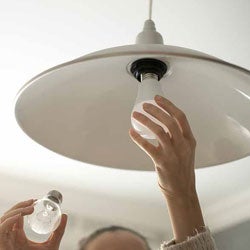 changing a lightbulb