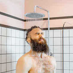 Man having a shower